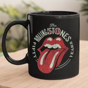 Rolling Stones 50th Anniversary Tongue Charcoal mug